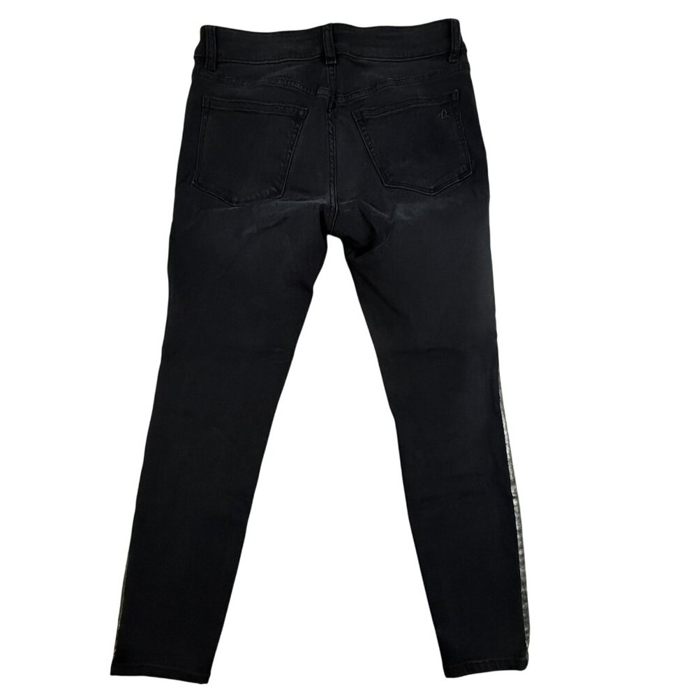 DL1961 Jeans Womens 28 Florence Cropped Instasculpt Skinny Metallic Stripe Black - Picture 4 of 16